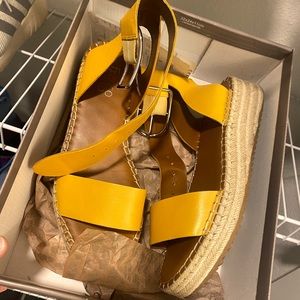 Franco Sarto marigold leather sandals.